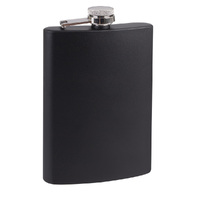 Stainless Steel Hip Flask - Black 236ml