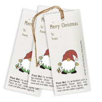 Living Seed Gift Tag 3-Pack - Christmas Gnome Flower Mix