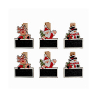 Assorted Blackboard Christmas Wooden Pegs Set