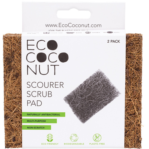 ECOCOCONUT Scourer Scrub Pad 2-Pack