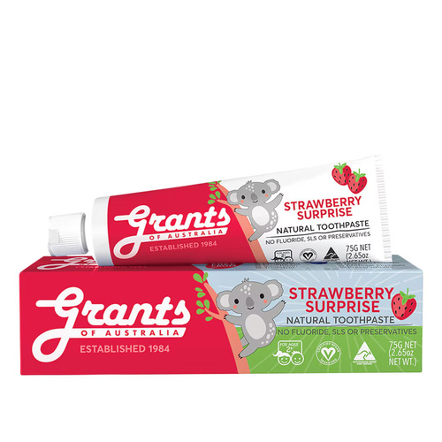 Grants Natural Kids Toothpaste – Strawberry Surprise 75g