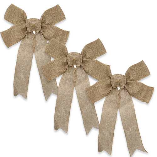 Large Double Linen Bow 3-Pack