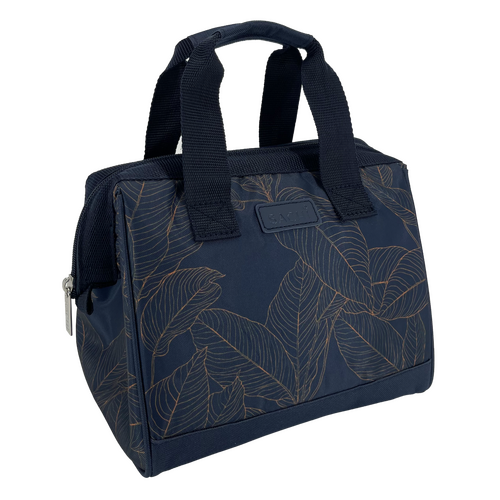 Sachi Insulated Lunch Tote - Navy Leaves