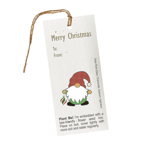 Living Seed Gift Tag - Christmas Gnome Flower Mix